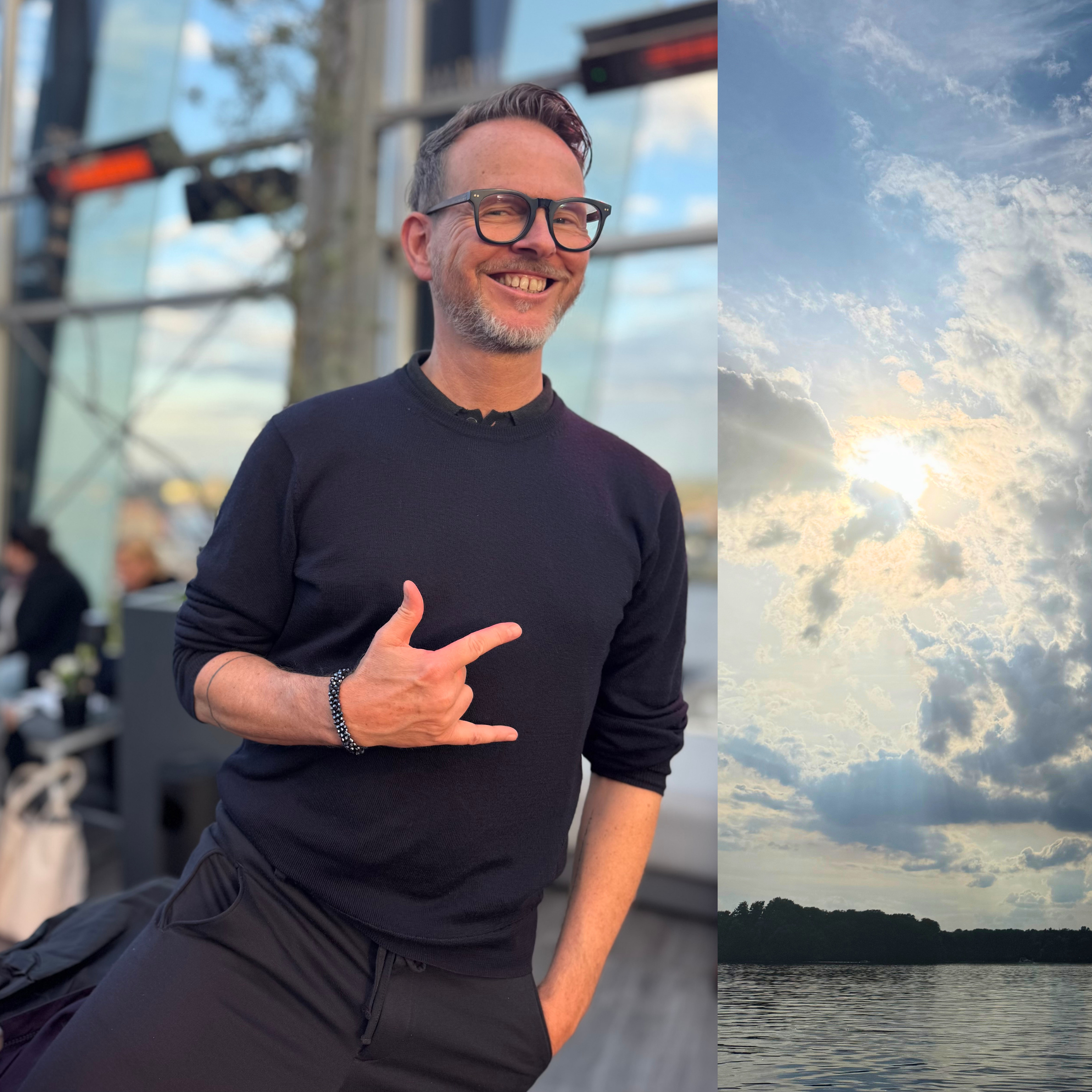 Ralf Tiedemann, Männer-Mentor & Coach, Gründer von RESONANZ.MANN, mit guter Laune in einer Rooftop-Bar in Hamburg. Und doch ist er gegangen... Warum?